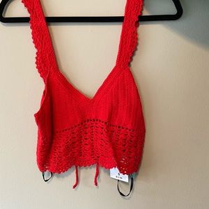Forever 21 Red crochet crop top